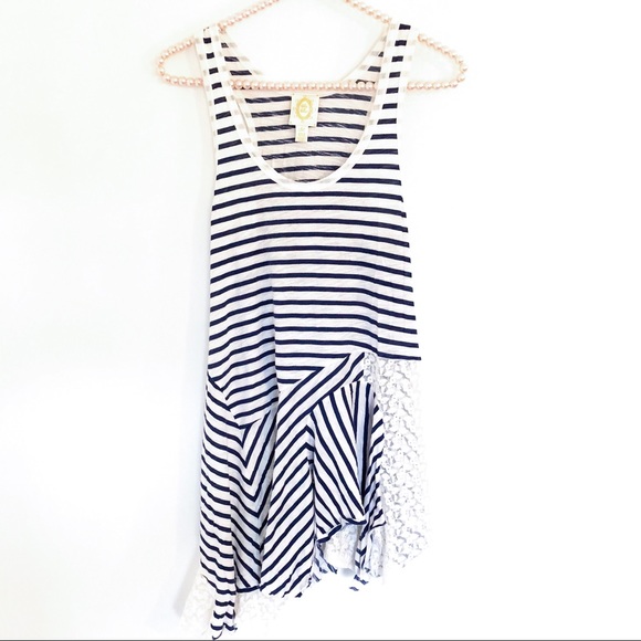 Anthropologie Tops - {ANTHROPOLOGIE} Ric Rac “Eliza” Tank Navy Stripe M